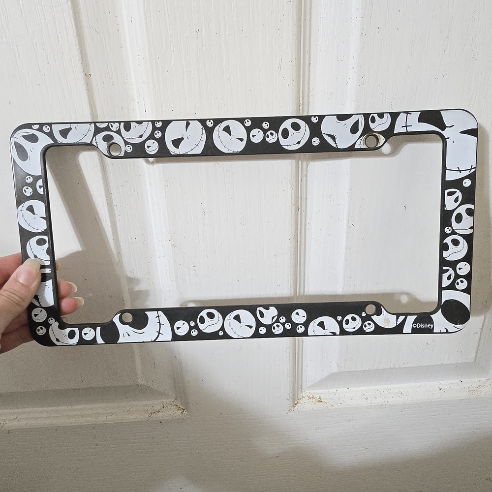 Disney Black and White Jack Skellington License Plate Frame